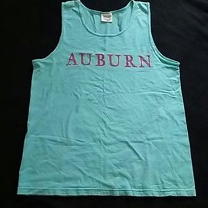 Auburn comfort colors blue tank top